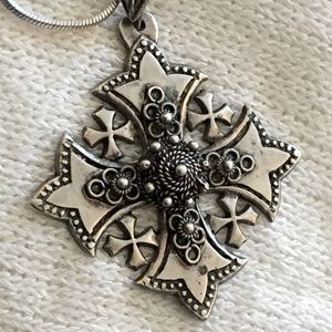 Antique Sterling Silver Jerusalem Cross